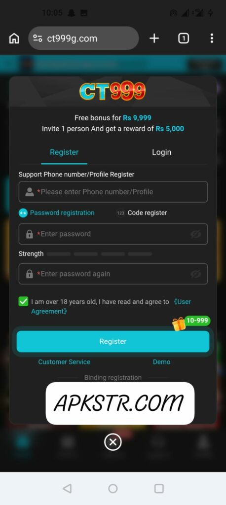 Register and Login on CT999 Game